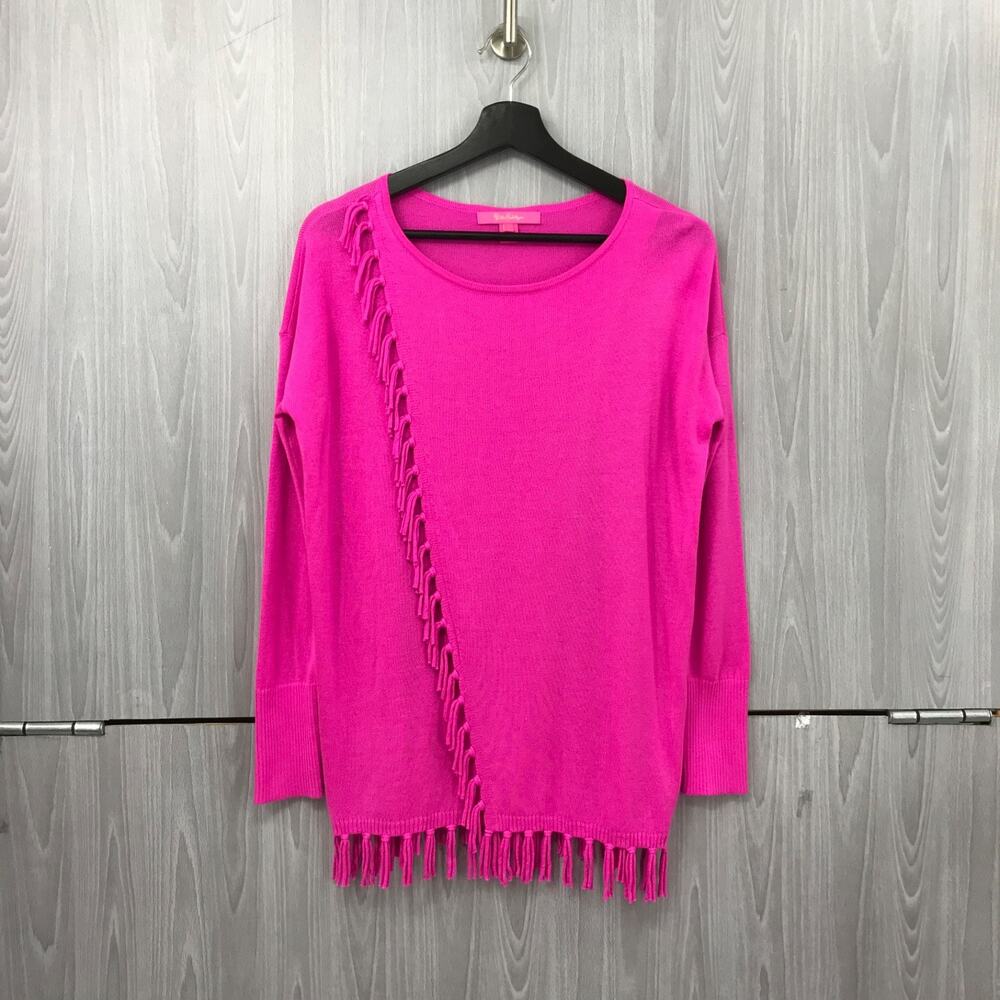 Lilly Pulitzer Emberly Pullover Sweater Hot Pink XS‎ 100% Acrylic Long Sleeve
